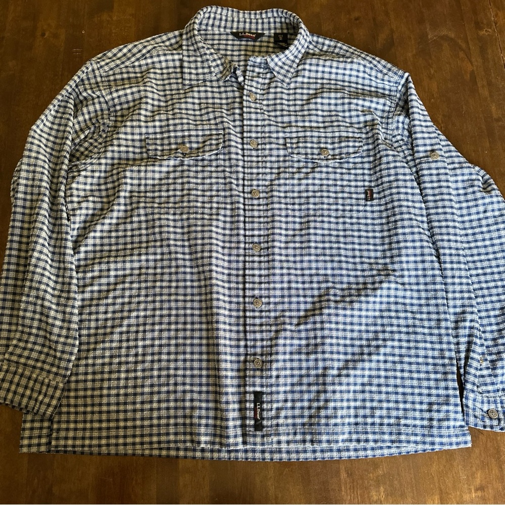 LL Bean Outdoors Mens XL Button Down‎ Lightweight Casual Breatheable Gorpcore